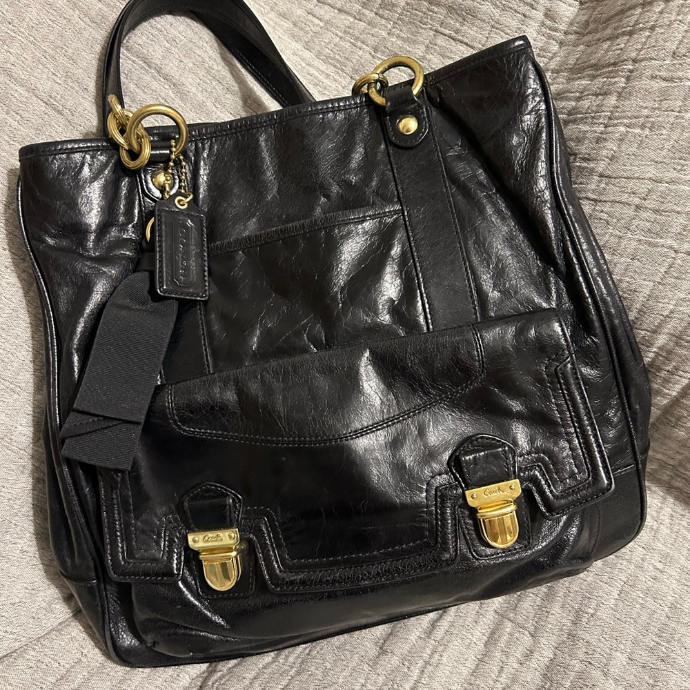Coach vintage black leather purse